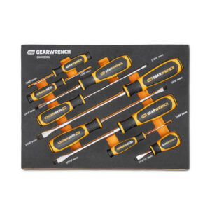 GEARWRENCH 9Pc Slotted Dual Material Screwdriver Set in EVA Tray