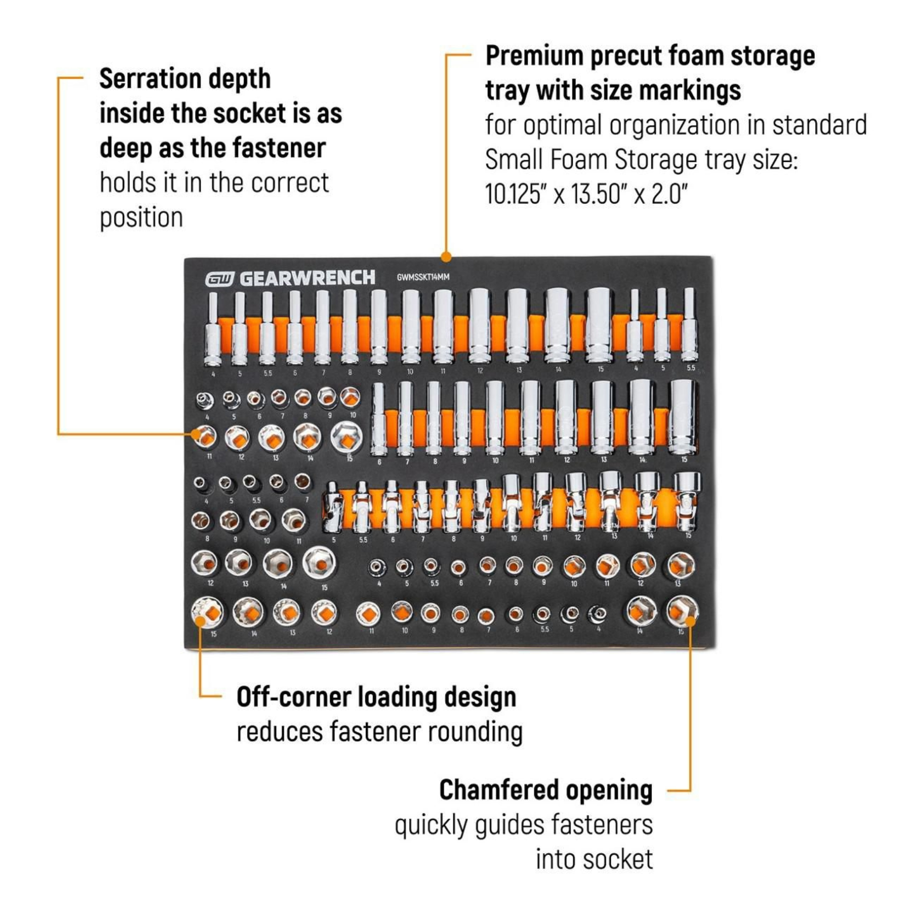 GEARWRENCH 89Pc 1/4in. Drive Master Metric Socket Set in EVA Tray - Image 5