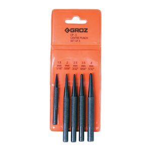 Groz 5pc Centre Punch Set (1.5mm To 4.0mm)