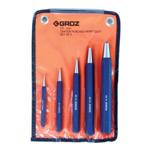 Groz 5pc H/Duty Centre Punch Set (2.0mm To 10.0mm)