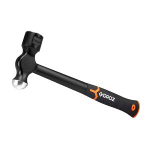 Groz Anti Shock Ball Pein Hammer 32oz - Steel Handle 15in