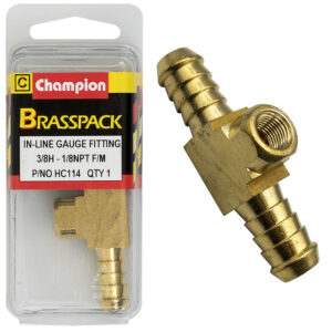 Champion In-Line Gauge Fittings Brass 3/8inH-1/8inNpt Female