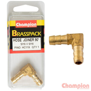 Champion Hose Joiner 90 deg Barb Elbow Brass 5/16-5/16
