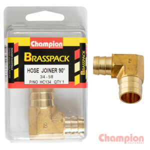 Champion Hose Joiner 90 deg Barb Elbow Reducer Brass 3/4-5/8