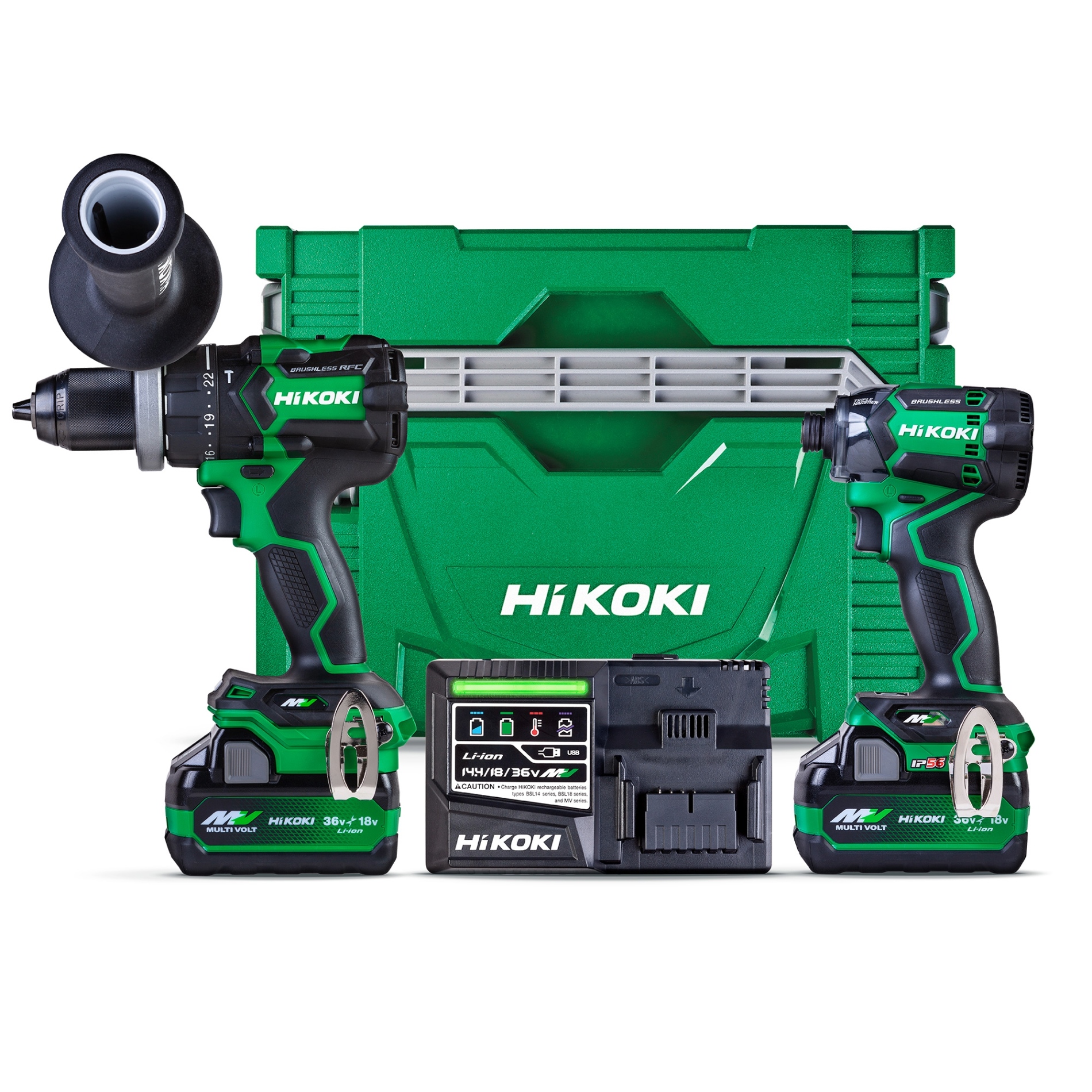 HiKOKI 36V Brushless 155Nm Impact Drill & 215Nm Impact Driver Kit