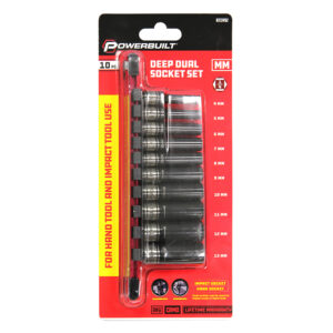 1/4” Dr 10pc Metric Deep Dual Impact Socket Set