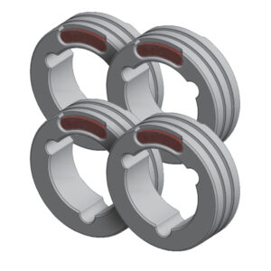 Set of 4 Twin Drive Rollers Steel 1.0/1.2mm
