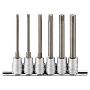 Teng 6pc 3/8in Dr. Long Ribe Bit Socket Set - M4-M10