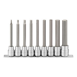 Teng 9pc 3/8in Dr. Long Hex Bit Socket Set - 3-12mm