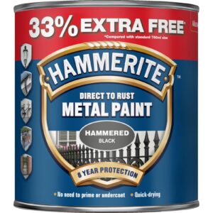 Hammerite Hammered 750ml Black (33% Extra Free)