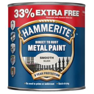 Hammerite Smooth 750ml Silver (33% Extra Free)