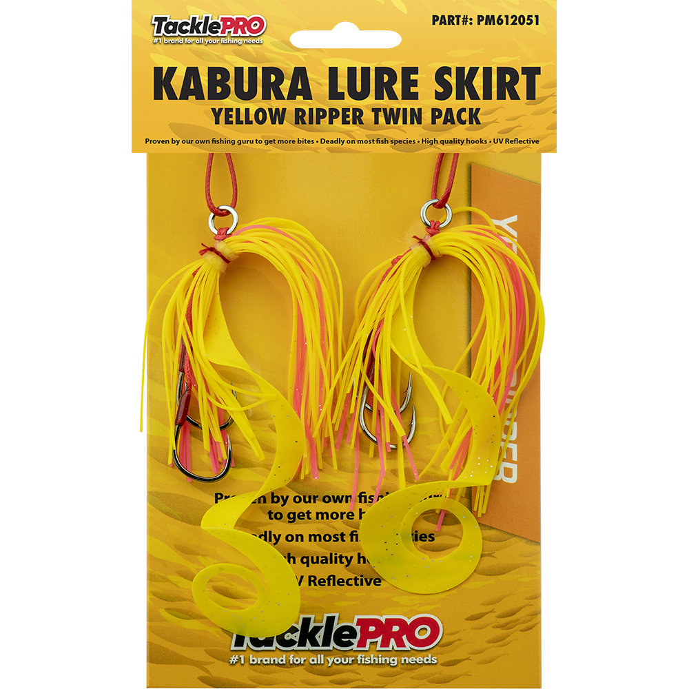 TacklePro Kabura Lure Skirt - Yellow Ripper (Twin Pack)