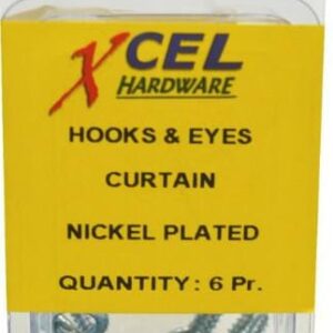 Prepax Curtain Wire Hooks & Eyes - (6/Hooks-6/Eyes)