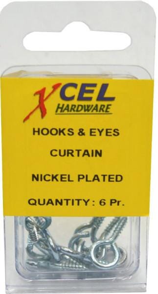 Prepax Curtain Wire Hooks & Eyes - (6/Hooks-6/Eyes)