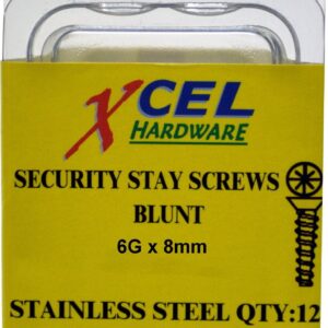 Prepax Security Stay Screws Blunt - Stainless Steel 12-pce 8mm x 6g