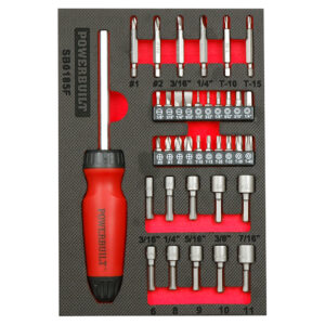 38pc Gearless Ratchet Driver and Bits Tray