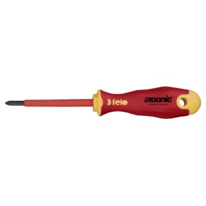 Felo 415 Ergonic Screwdriver  Pozi #1 x 80mm Insulated Hardened Tip
