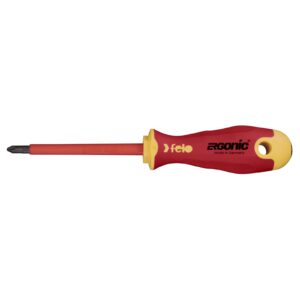 Felo 415 Ergonic Screwdriver Pozi #2 x 100mm Insulated Hardened Tip