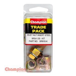 Champion Rivet Nut Insert Steel  M10x1.50 - Kit - 4pk