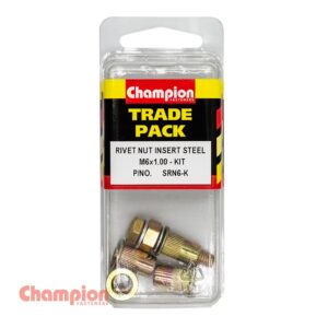 Champion Rivet Nut Insert Steel  M6x1.00 - Kit - 4pk