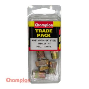 Champion Rivet Nut Insert Steel  M8x1.25 - Kit - 4pk