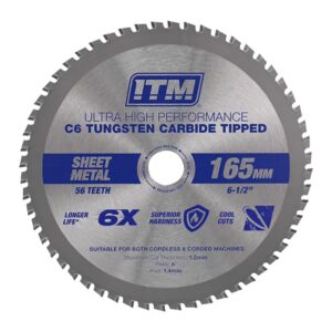 ITM 165mm Sheet Metal Cutting Blade Cermet CarbideTipped 56T