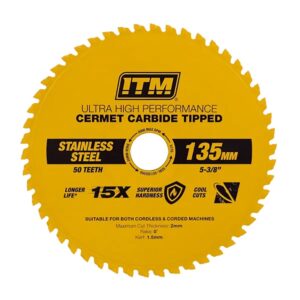 ITM 135mm SS Metal Cutting Blade Cermet Carbide Tipped 50T
