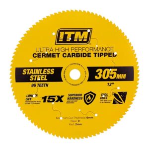 ITM 305mm SS Metal Cutting Blade Cermet Carbide Tipped 96T