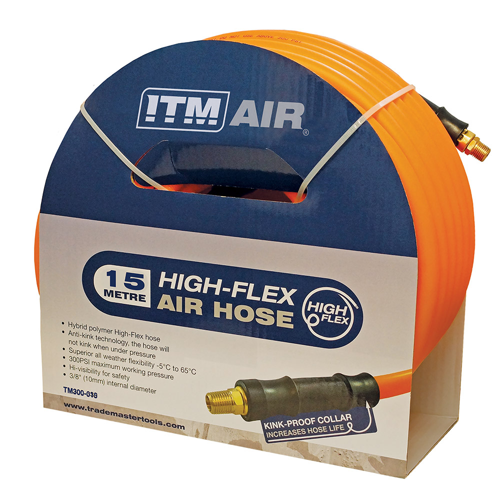 ITM Air Hose 10mm (3/8in) x 15M Hybrid Polymer w/ Fittings