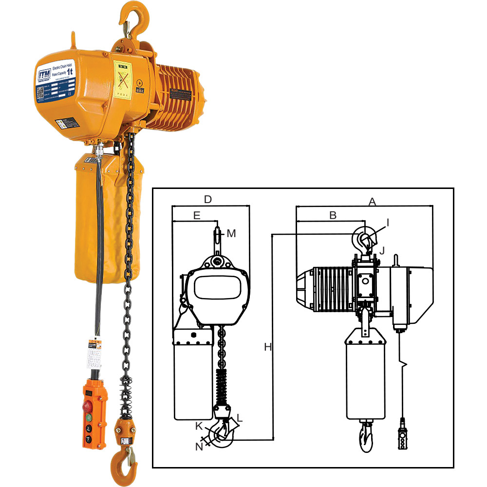 ITM Electric Hoist-415V-1 Ton-6 Meter Lift