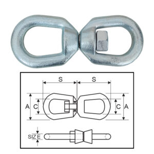 ITM Commercial Chain Swivel-Electric Galvanised-26mm