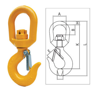 ITM G80 Eye Swivel Hook w/ Safety Latch-16mm Chain