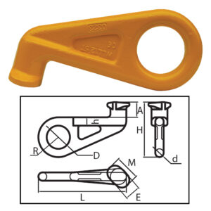 ITM G80 Eye Container Hook - Right 45 Degree