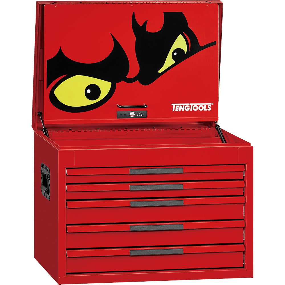 Teng Pro35 26in Deep Tool Chest 5 Drawers Red