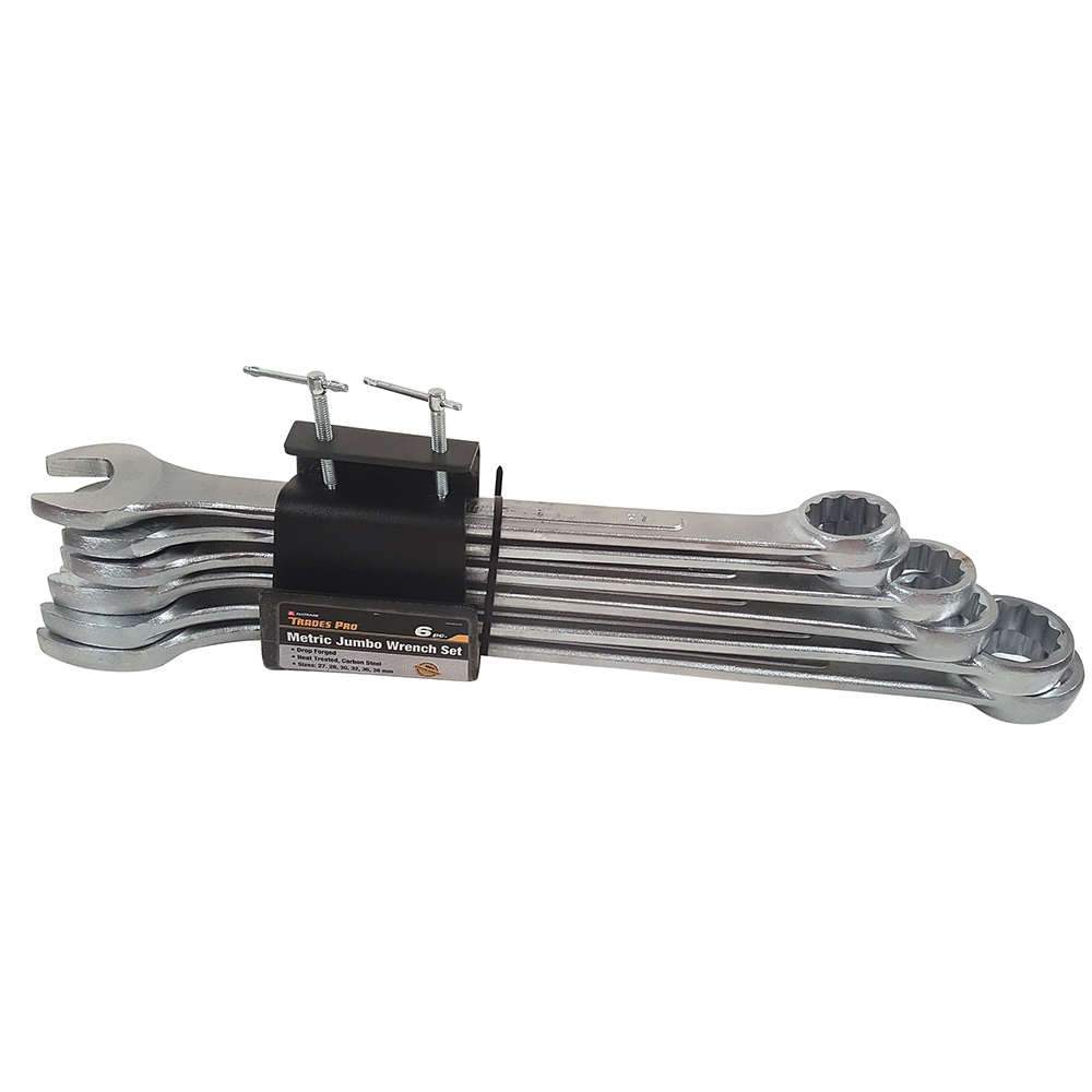 6pc Metric Jumbo Ring and Open End Spanner Set