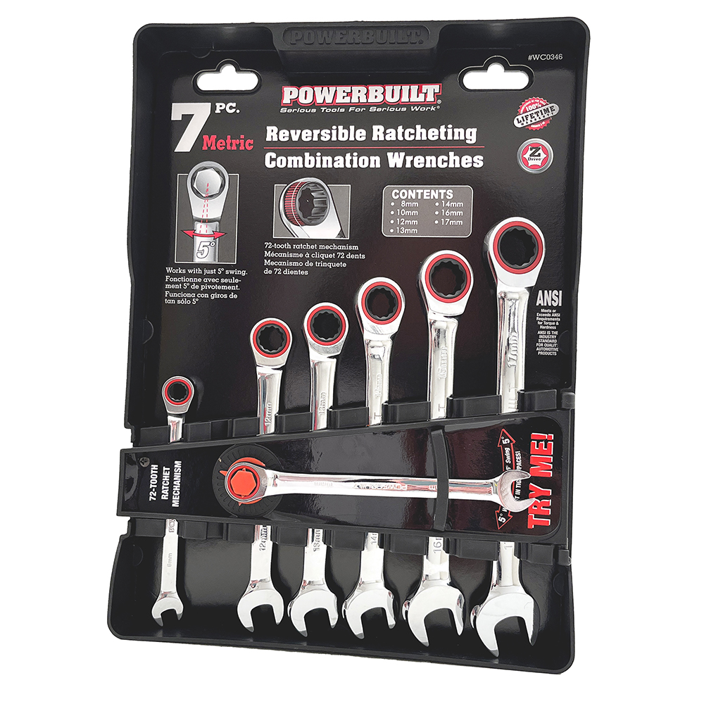 7pc Metric Reversible Gear Spanner Set