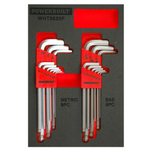 19pc Combination Ball End Hex Key Tray
