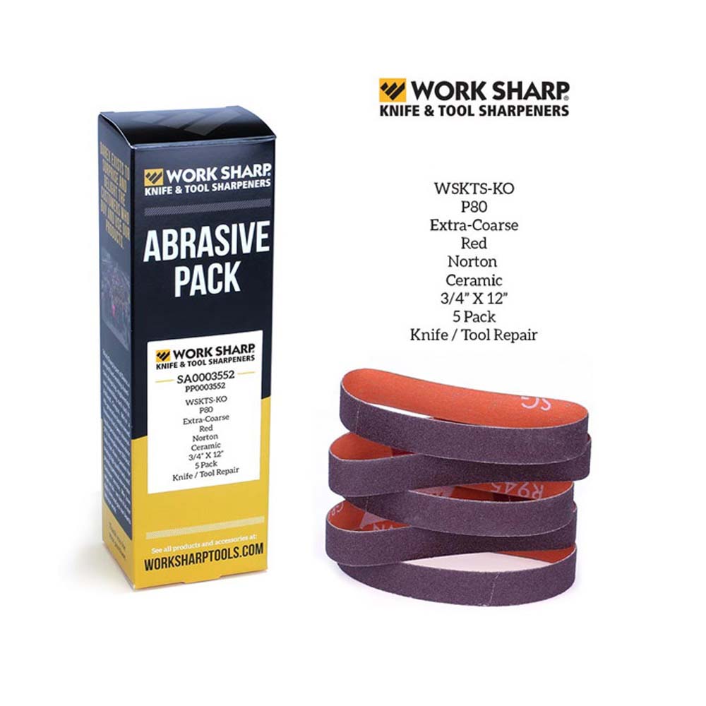 Worksharp Belt Pack 5pc P80 Ceramic Oxide WSKTS-KO